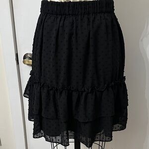 J. Crew Black Tiered A-Line Skirt